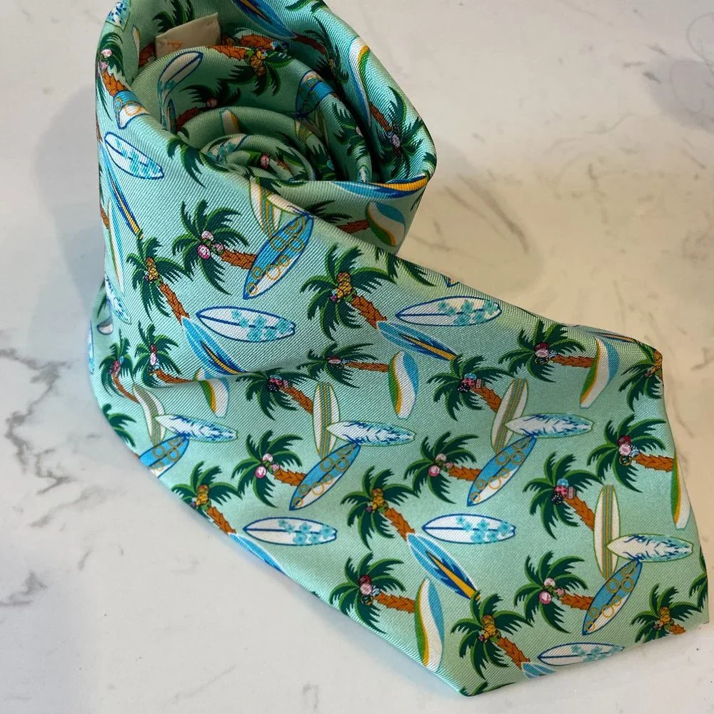 Angela Moore Surf's Up Men's Tie - Picture 1 of 5